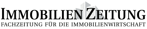 Logo der 'Immobilienzeitung', die über die erfolgreiche Arbeit vom Immobilienmakler QUIN Investment berichtet