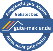 Logo-Siegel von Gutemakler.de, das die herausragenden Leistungen von QUIN Investment als Immobilienmakler in Berlin Westend bestätigt.