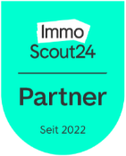 Siegel des Immobilien-Portals ImmoScout, das QUIN Investment für seine vertrauenswürdige und renommierte Arbeit beim Verkauf von Immobilien in Berlin 2022 bestätigt.